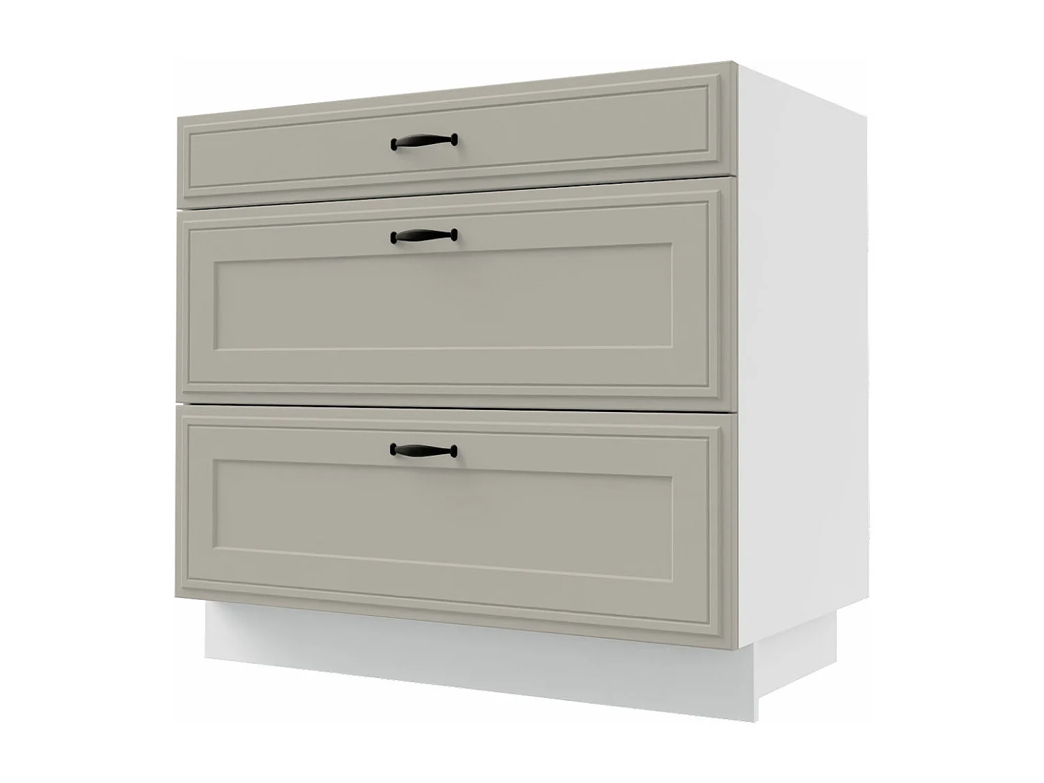 KÜCHENSCHUBLADENUNTERSCHRANK Salo D3A/90 Kaschmir Matt / Weiß 90 / 50 / 82cm