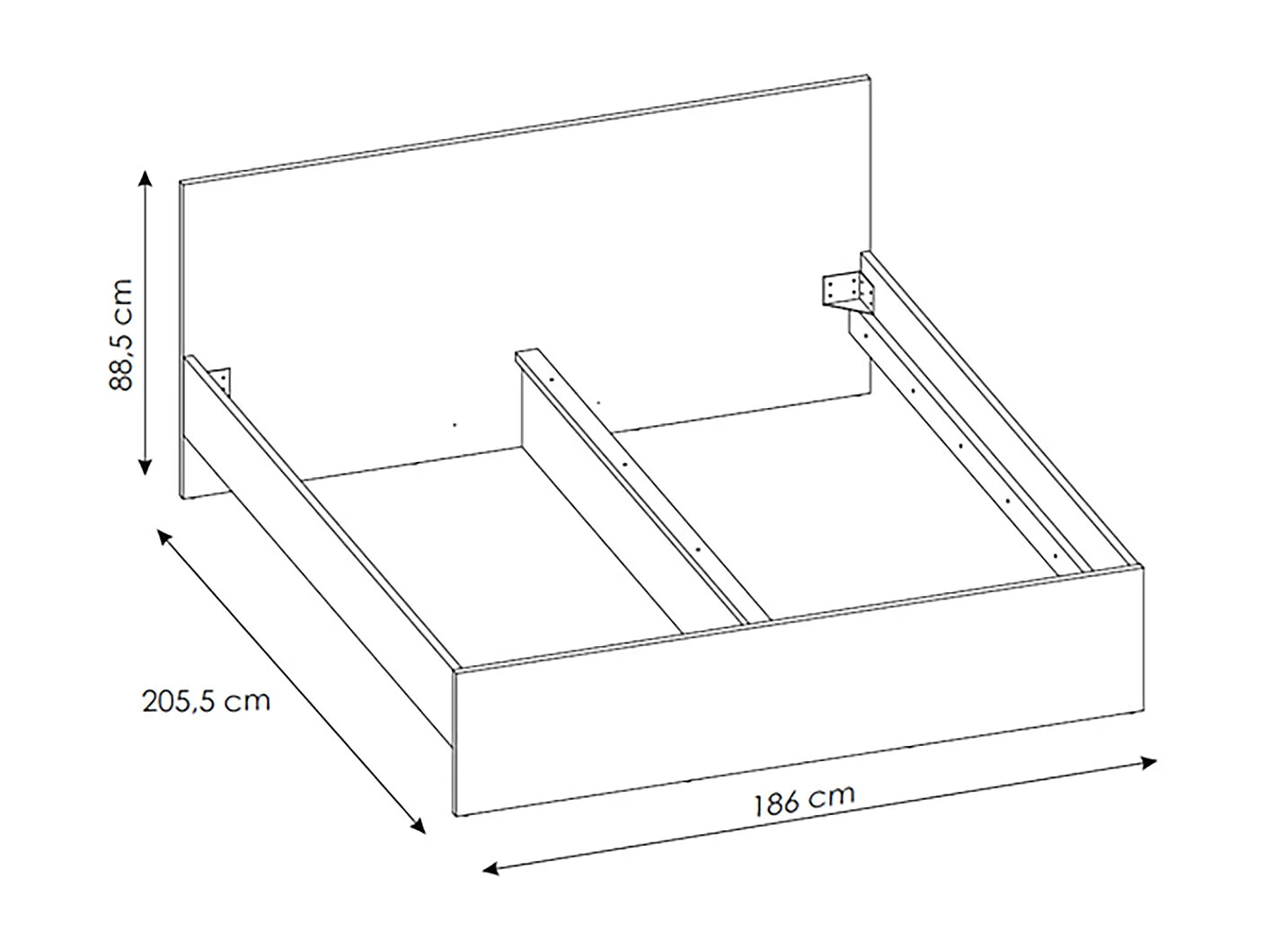 BETT Boston weiß 186 / 205,5 / 88,5cm