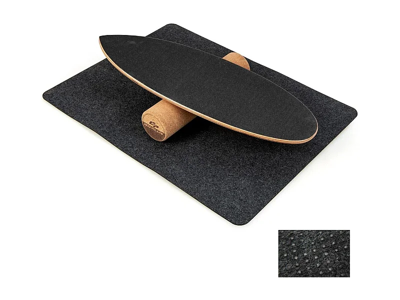 Houten Balance Board met Roller en Antislip Mat Draagvermogen 227KG, Balance Board voor Skateboard Hockey Snowboard Surf Training (Zwart)