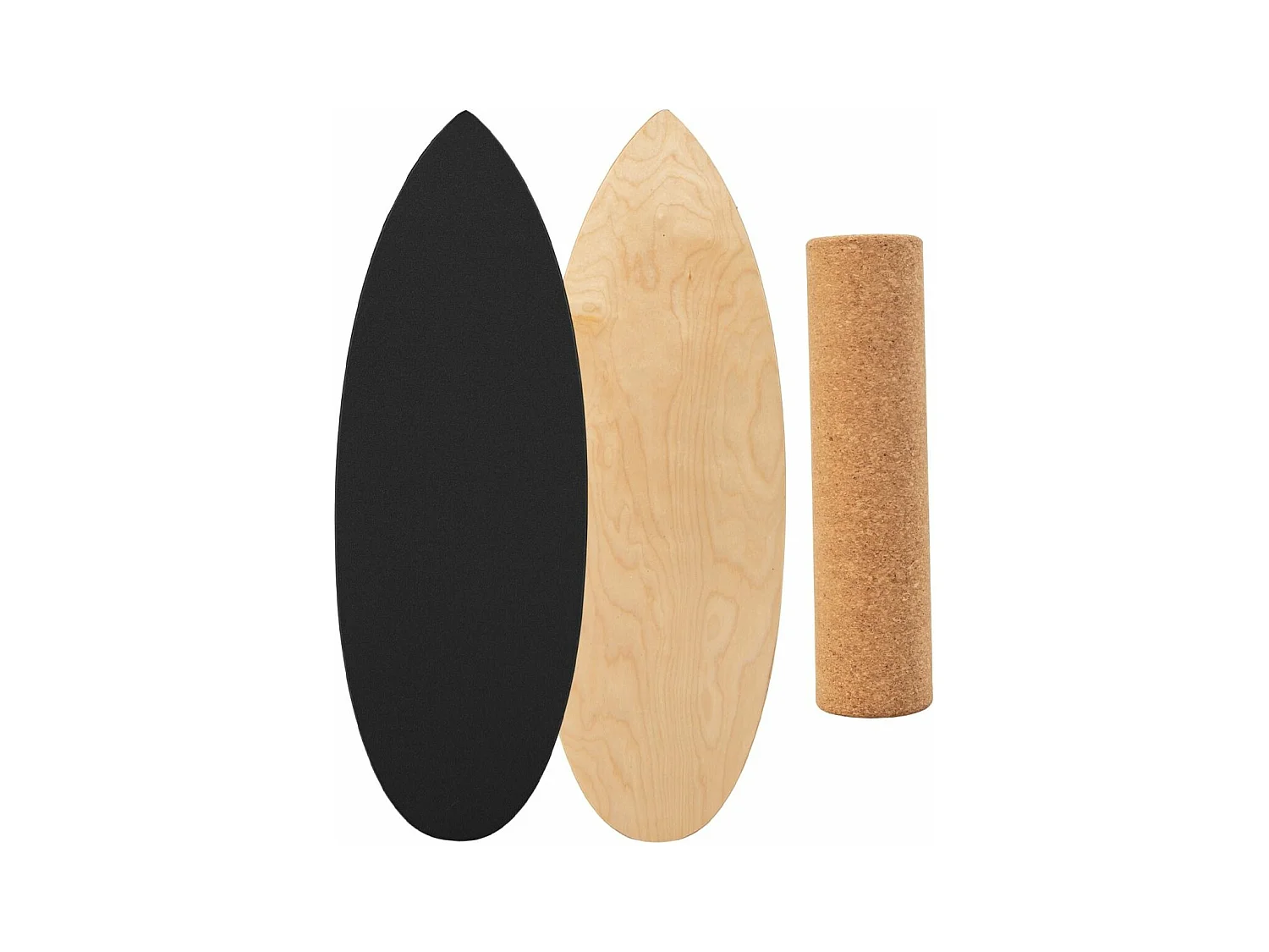 Houten Balance Board met Roller en Antislip Mat Draagvermogen 227KG, Balance Board voor Skateboard Hockey Snowboard Surf Training (Zwart)