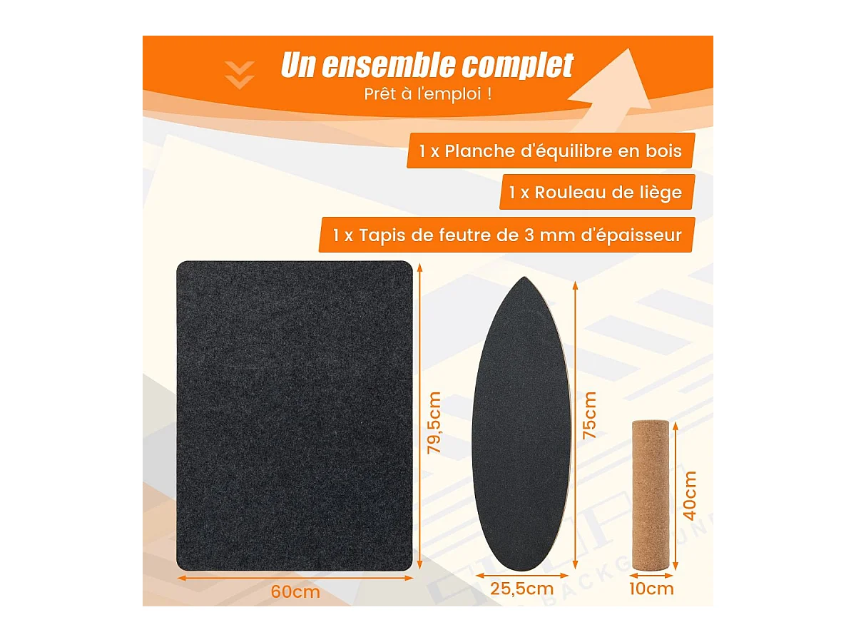 Houten Balance Board met Roller en Antislip Mat Draagvermogen 227KG, Balance Board voor Skateboard Hockey Snowboard Surf Training (Zwart)