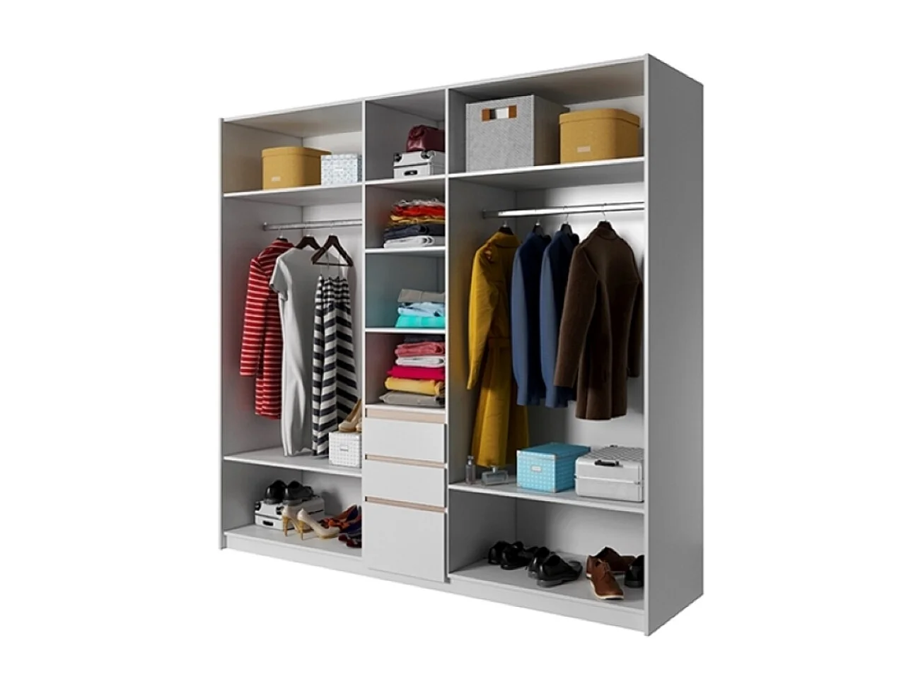 SCHLAFZIMMER-SET Xelo wildeiche gold / weiß 481 / 208 / 213,5 cm 2-teilig