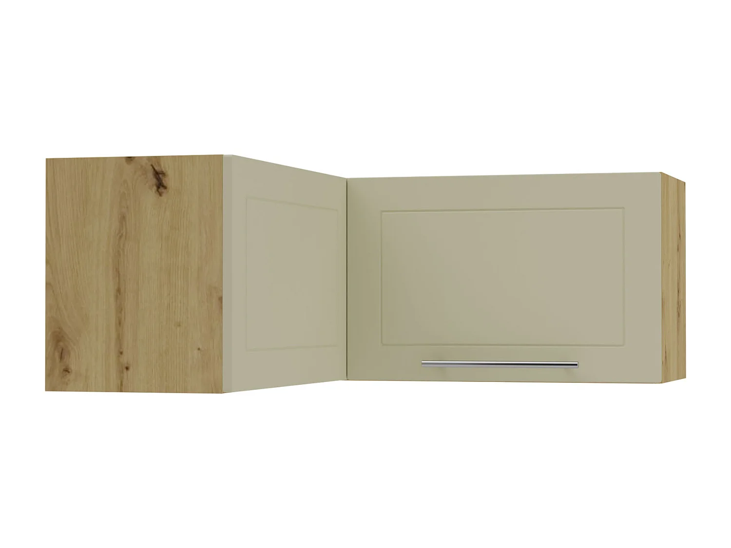ECKHÄNGESCHRANK Kvantum W14/90/36 Vanille Matt / Eiche Artisan Matt 90 / 90 / 36cm