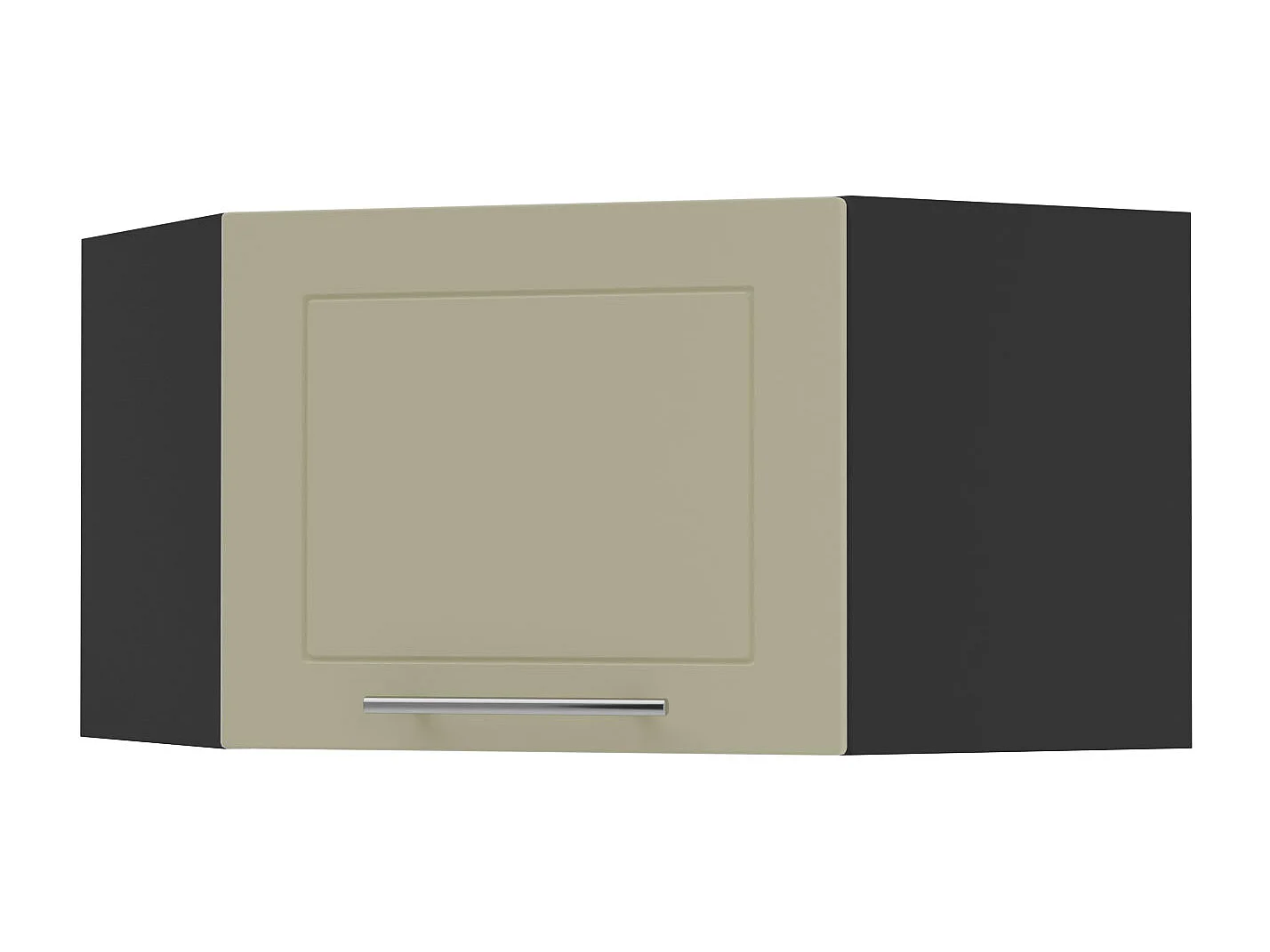 ECKHÄNGESCHRANK Kvantum W10/60/36 Vanille Matt / Schwarz Matt 60 / 60 / 36cm