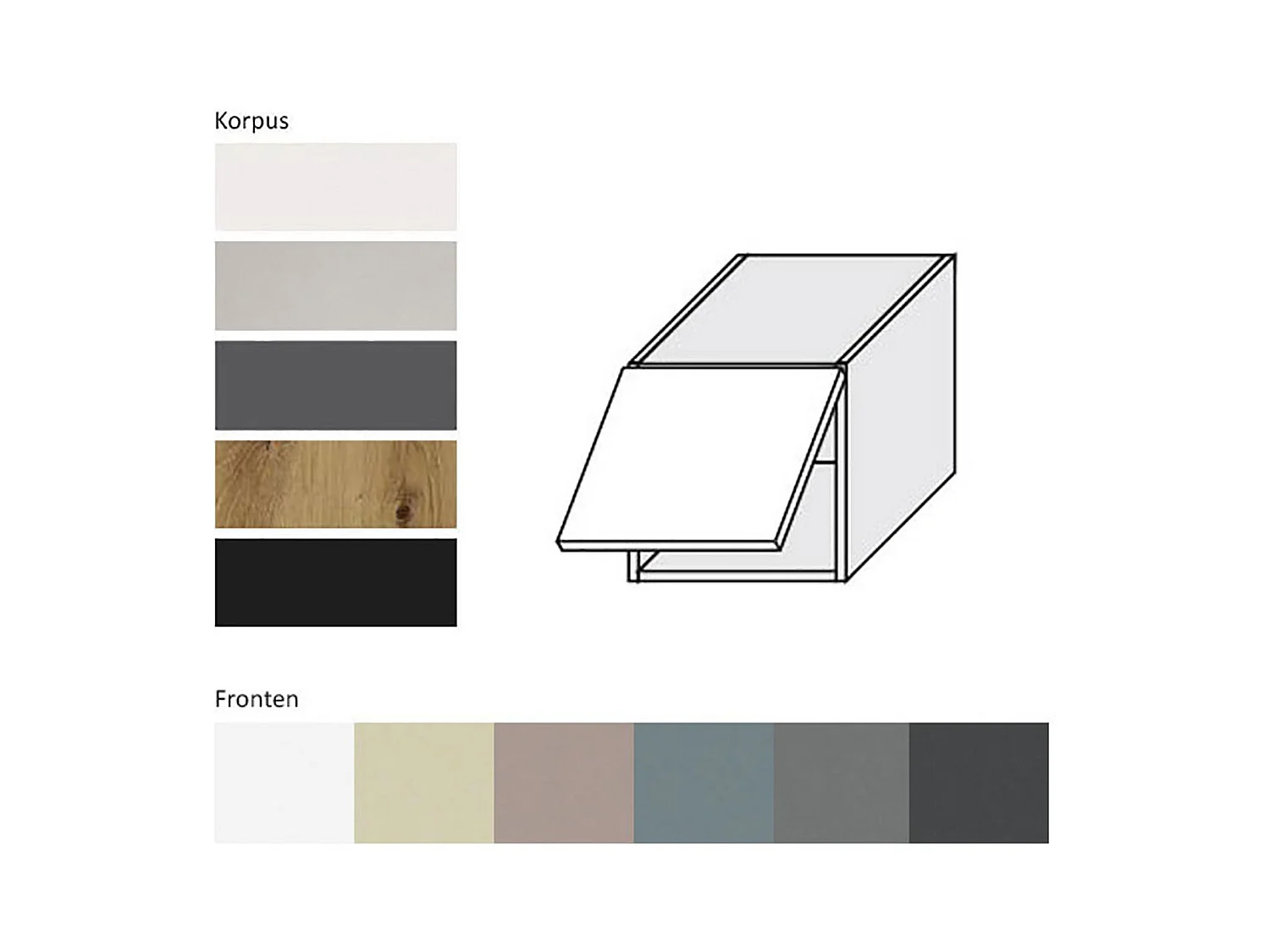 KLAPPHÄNGESCHRANK Kvantum W4B/30 Dust Grey Matt / Grau Matt 30 / 32,5 / 36cm