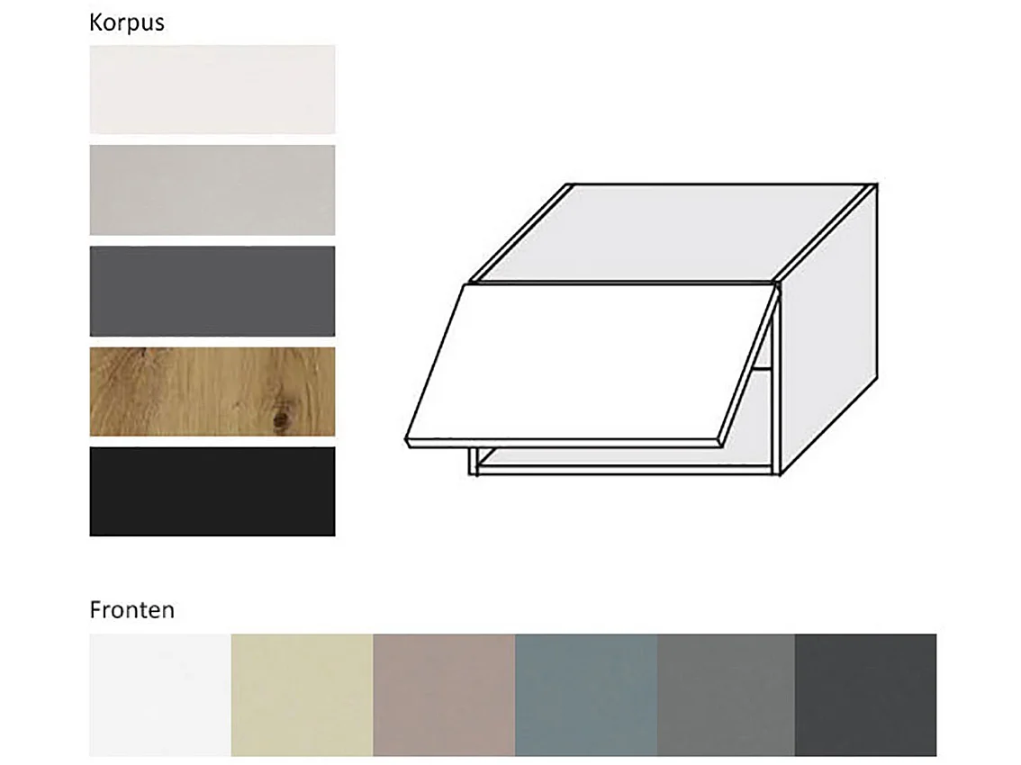 KLAPPHÄNGESCHRANK Kvantum W4B/60-AV Graphit Matt / Schwarz Matt 60 / 32,5 / 36cm