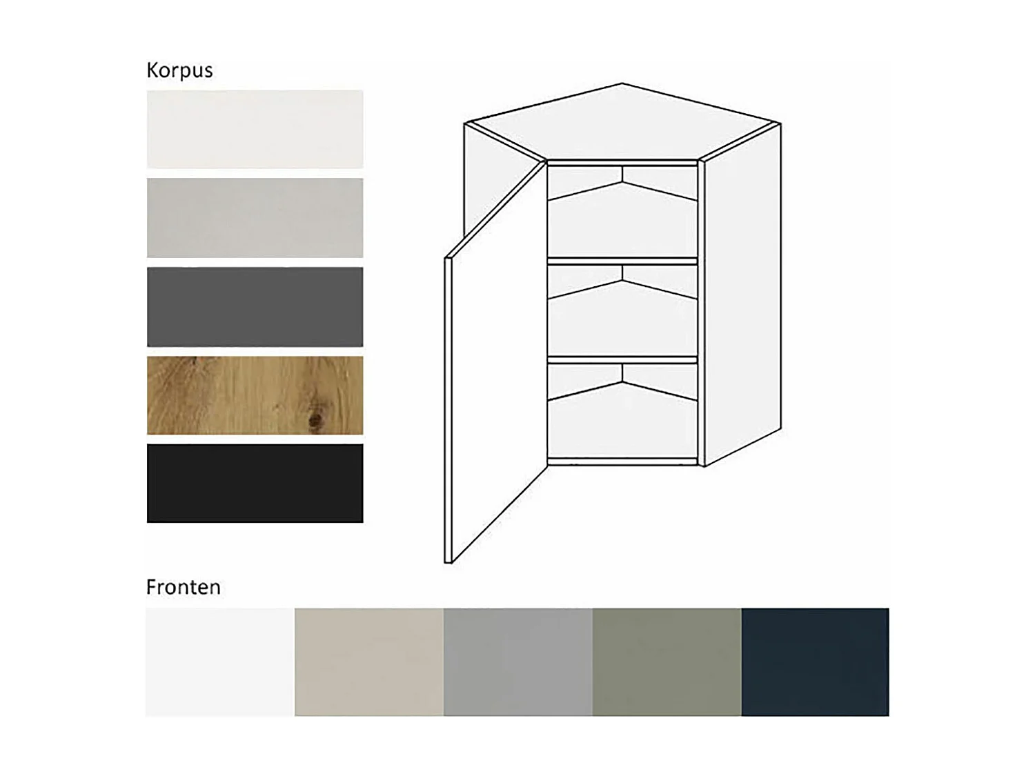 KÜCHENHÄNGESCHRANK Kvantum W10/60 Graphit Matt / Grau Matt 60 / 60 / 72cm