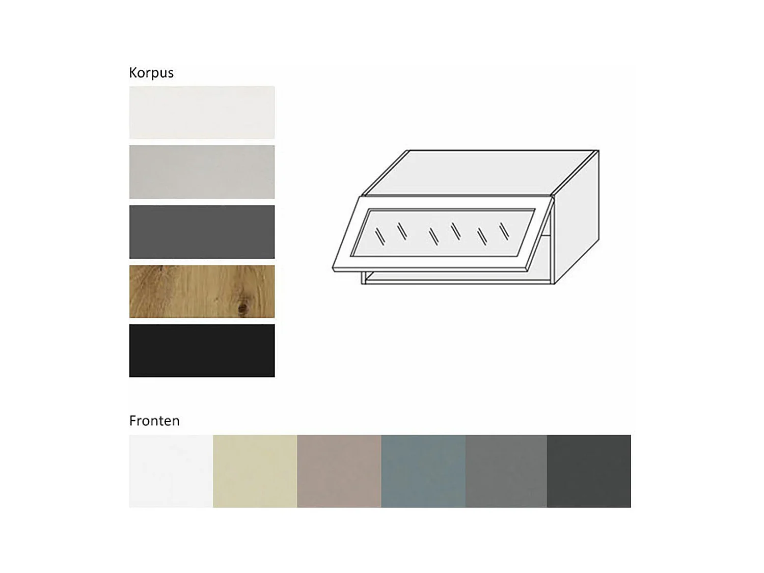 KLAPPHÄNGESCHRANK Kvantum W4BS/80-AV Mint Matt / Schwarz Matt 80 / 32,5 / 36cm