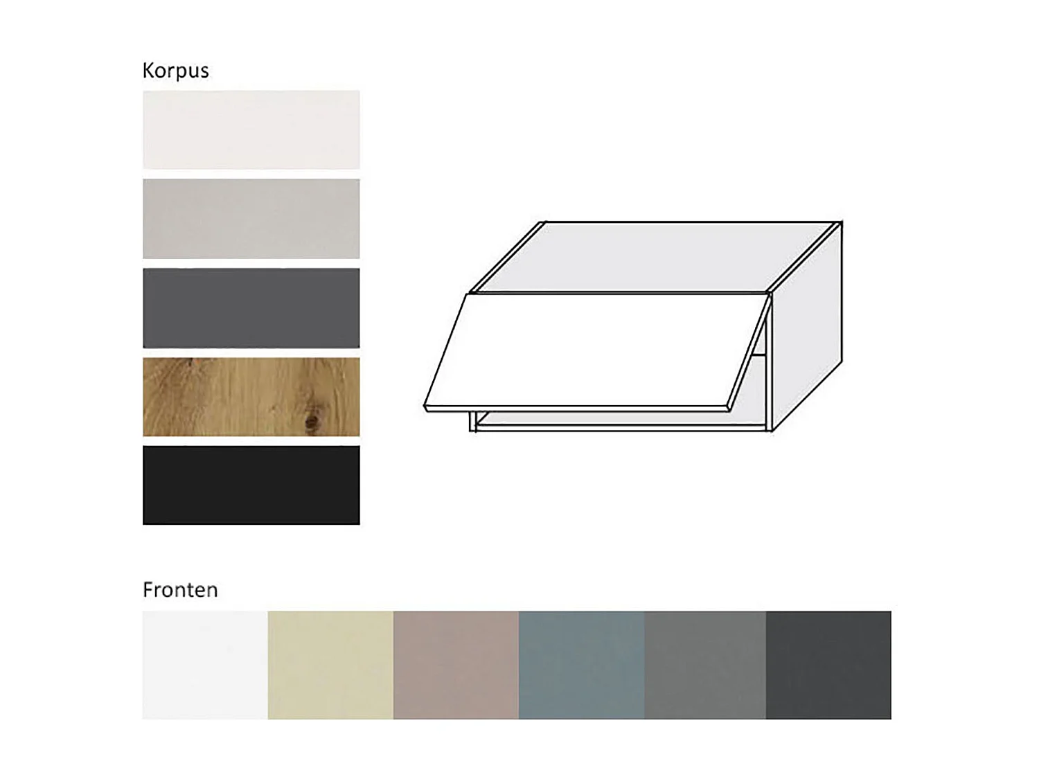 KLAPPHÄNGESCHRANK Kvantum W4B/80 Graphit Matt / Weiß Matt 80 / 32,5 / 36cm