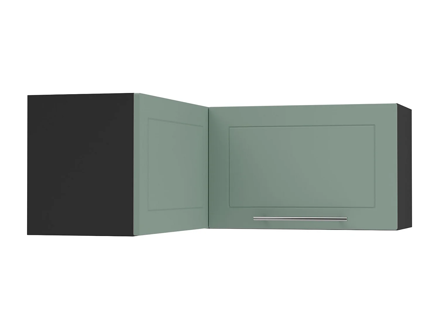 ECKHÄNGESCHRANK Kvantum W14/90/36 Mint Matt / Schwarz Matt 90 / 90 / 36cm