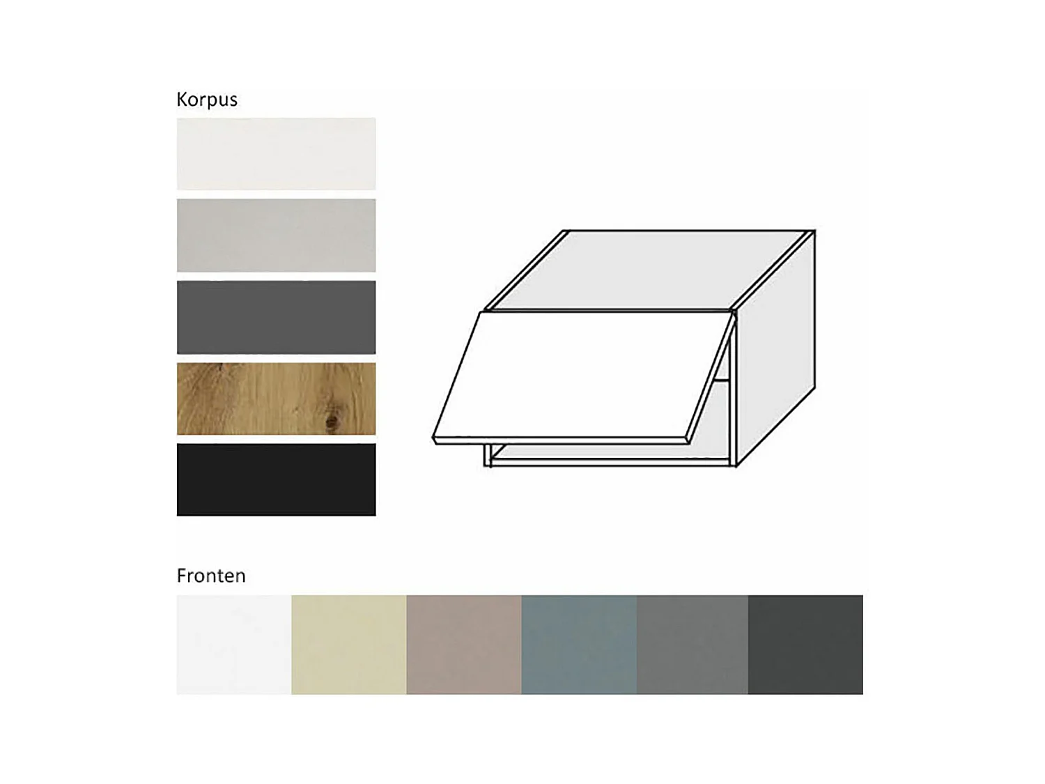 KLAPPHÄNGESCHRANK Kvantum W4B/60-AV Dust Grey Matt / Grau Matt 60 / 32,5 / 36cm