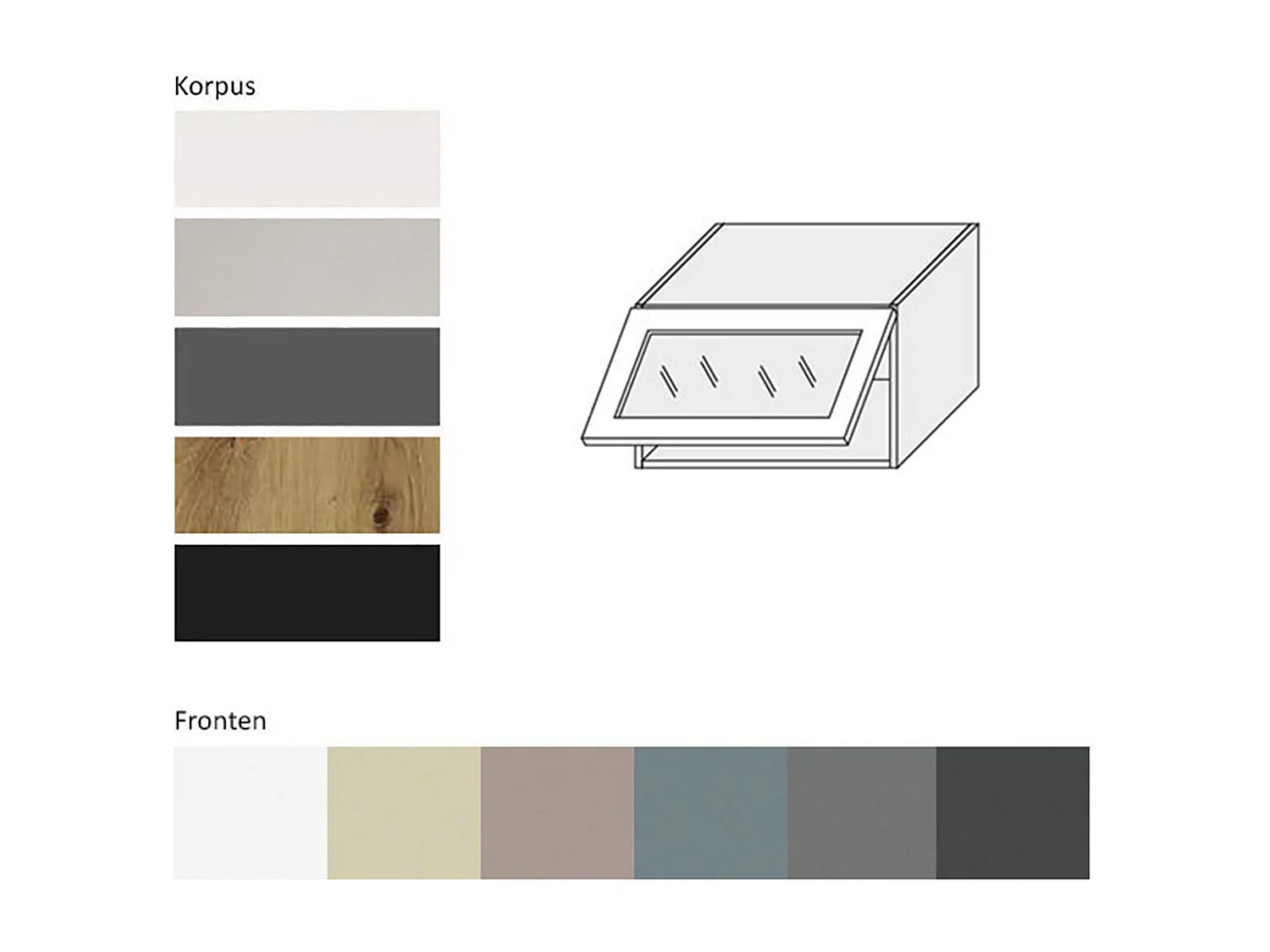 KLAPPHÄNGESCHRANK Kvantum W4BS/60-AV Dust Grey Matt / Weiß Matt 60 / 32,5 / 36cm