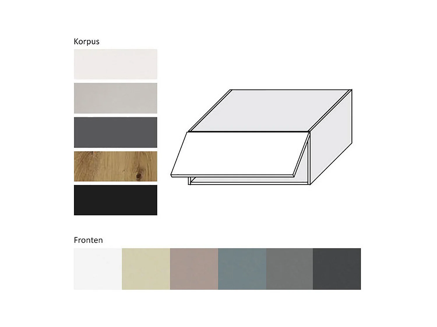 KLAPPHÄNGESCHRANK Kvantum W6B/80 Weiß Matt / Lava Matt 80 / 59 / 36cm