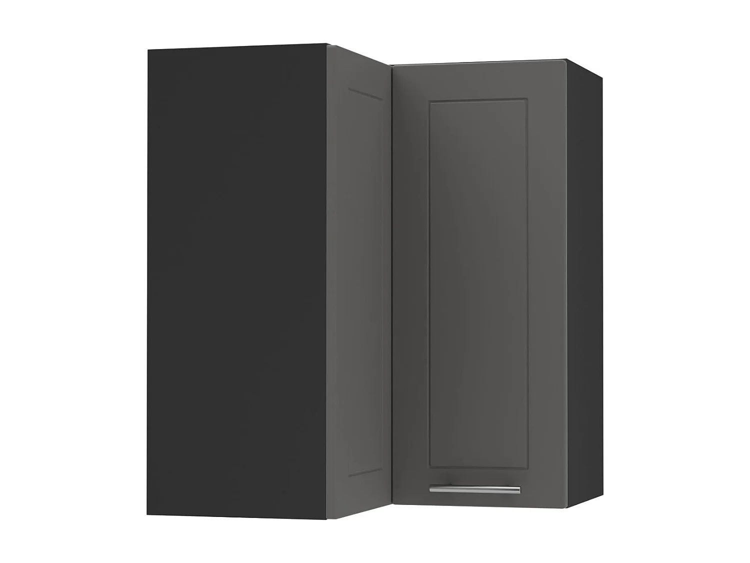 ECKHÄNGESCHRANK Kvantum W12/60 Graphit Matt / Schwarz Matt 60 / 60 / 72cm