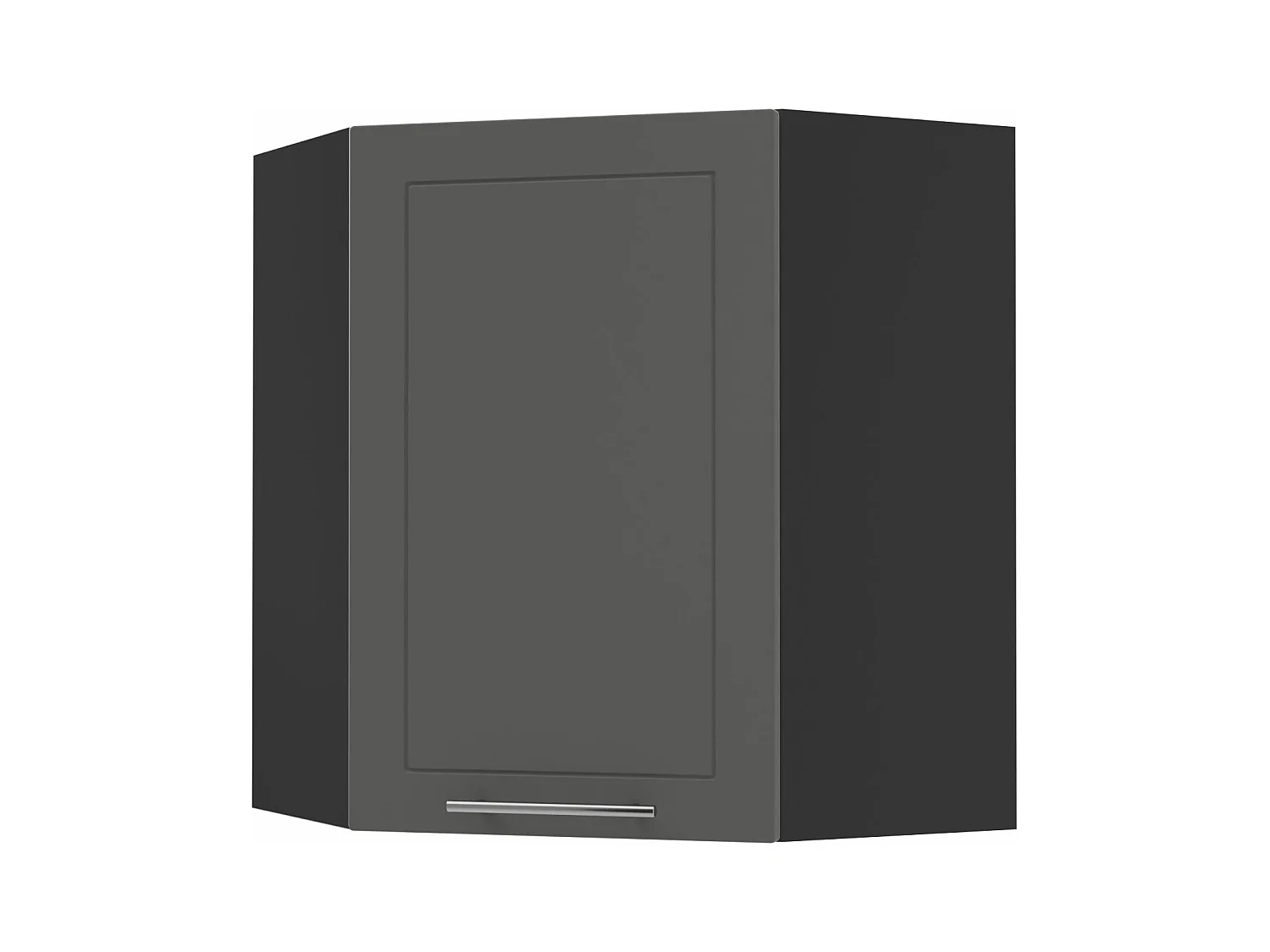 KÜCHENHÄNGESCHRANK Kvantum W10/60 Graphit Matt / Schwarz Matt 60 / 60 / 72cm