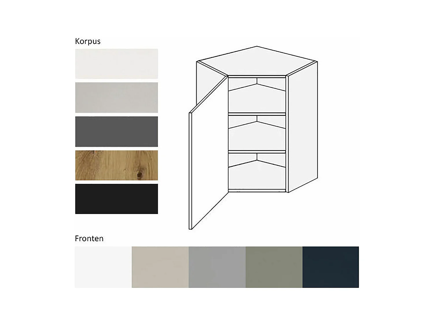 KÜCHENHÄNGESCHRANK Kvantum W10/60 Graphit Matt / Schwarz Matt 60 / 60 / 72cm