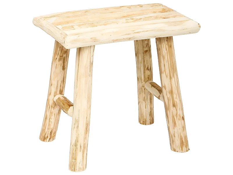 Tabouret en peuplier coloris naturel - Dim : L.34 x l.24 x H.32 cm