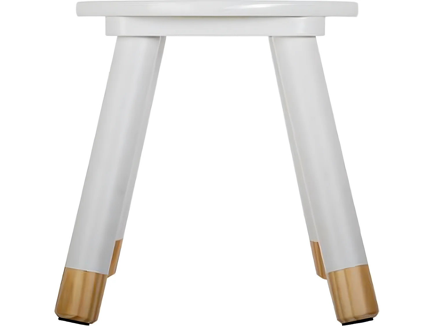 lot de 2 tabourets blanc pour enfant en bois - Dim : L24x l26,5 x H24 cm