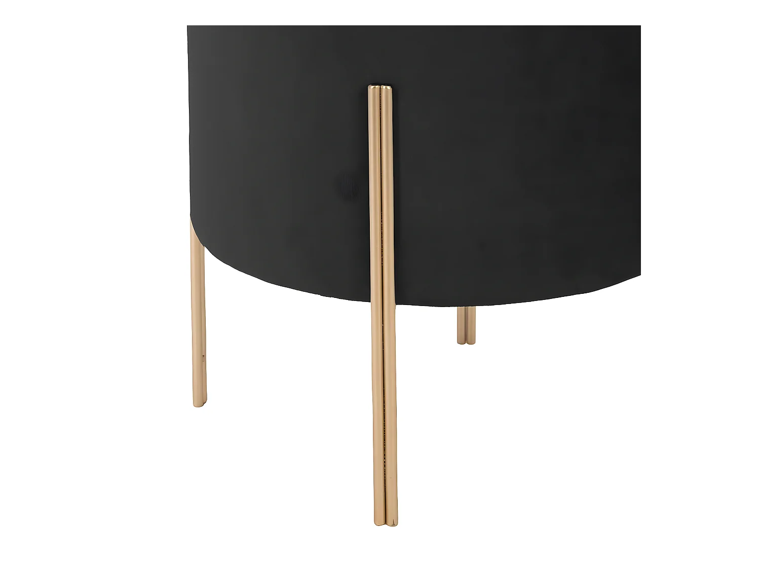 Tabouret noir en velours - D. 34 x H. 40 cm