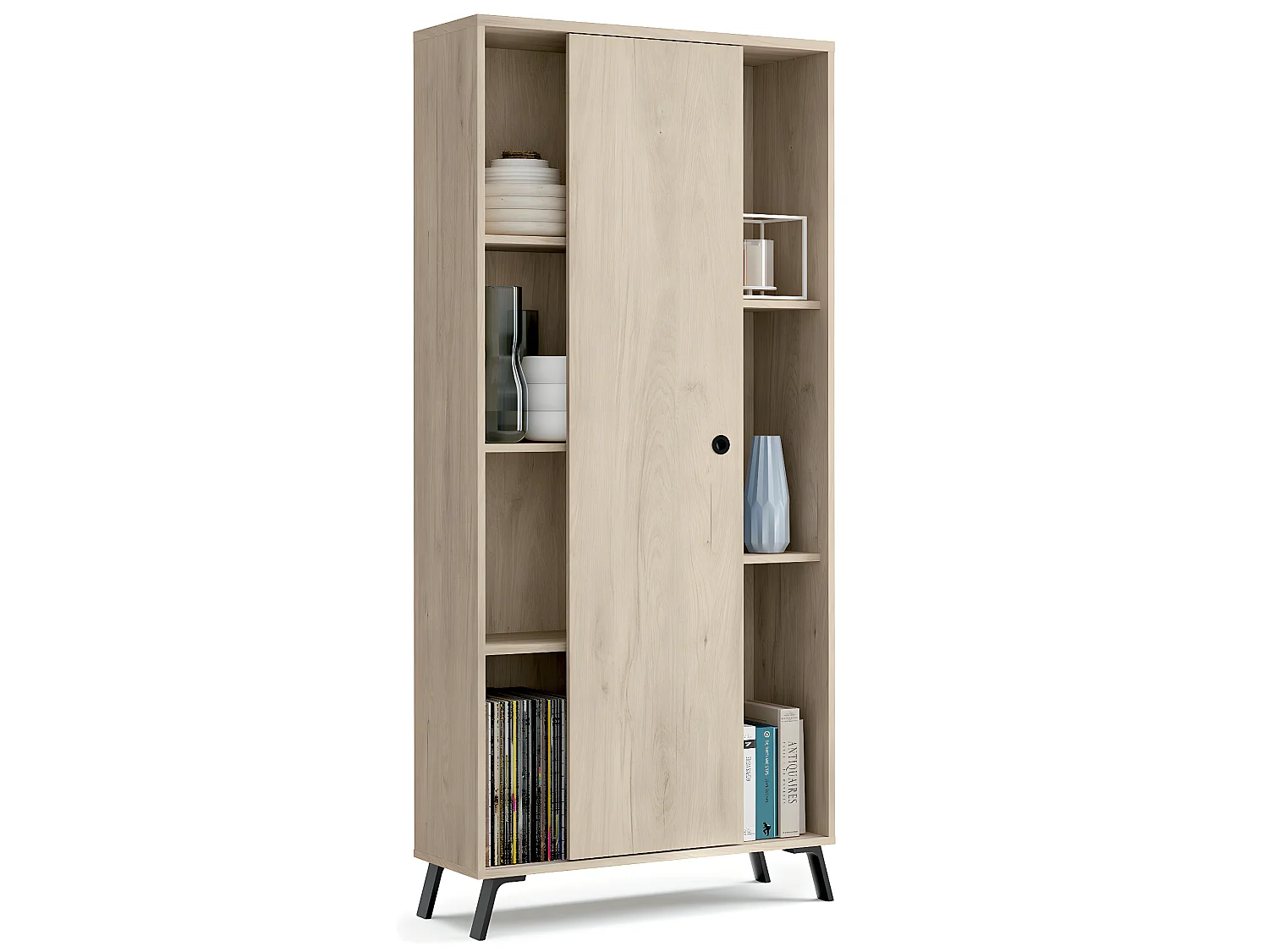 Ensemble de séjour coloris effet bois ( meuble TV + Buffet + Bibliothèque + Table basse)