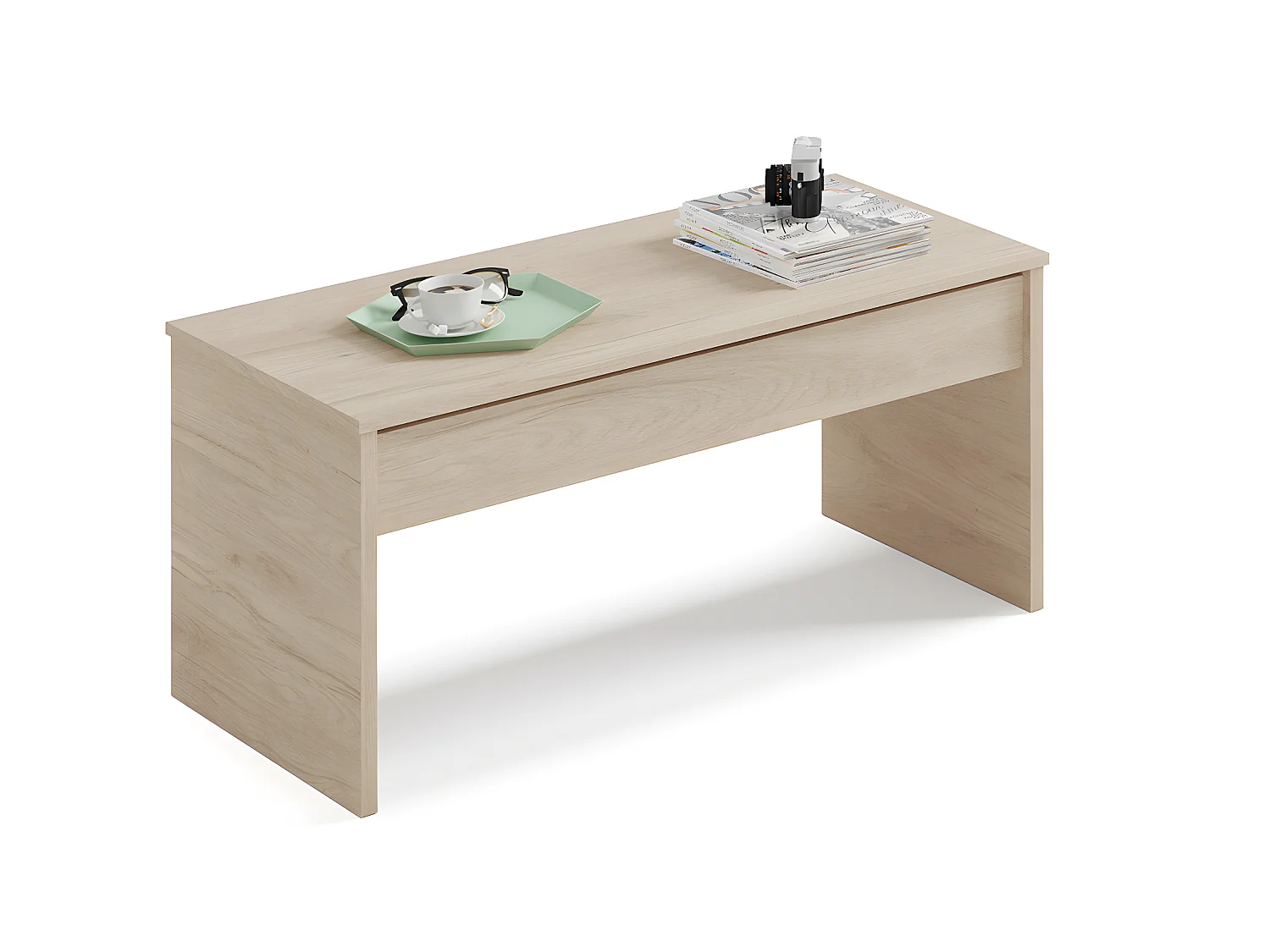 Ensemble de salon coloris effet bois ( meuble TV + bibliothèque + Table basse )