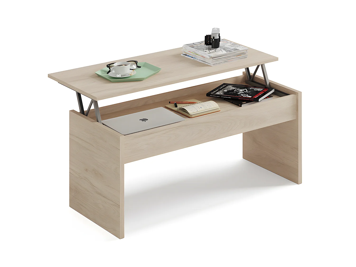 Ensemble de salon coloris effet bois ( meuble TV + bibliothèque + Table basse )