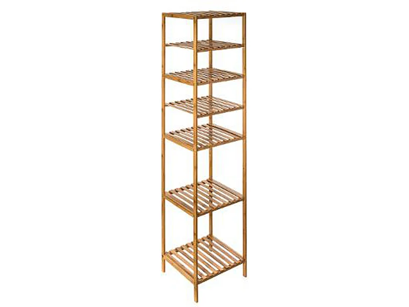 Etagère SDB 6 niveaux en bambou naturel - Dim : l.35 x P.32 x H.145cm