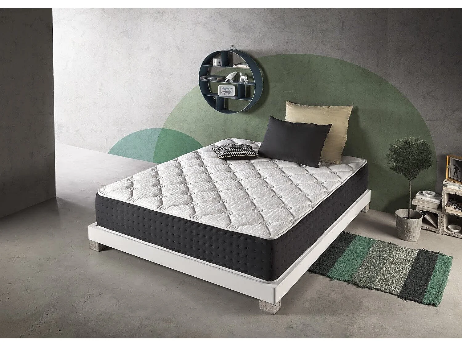 Matelas 160x200 bio green | mousse á memoire de forme bio pur® | épaisseur 30 cm | hypoallergénique | anatomique - certifié oeko-tex®