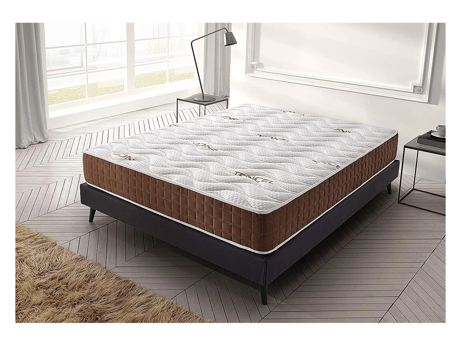Matelas 200x200 mousse visco ergo anatomique | mousse h.r. Haute densité | épaisseur 19 cm | triple couche system - double face été-hiver