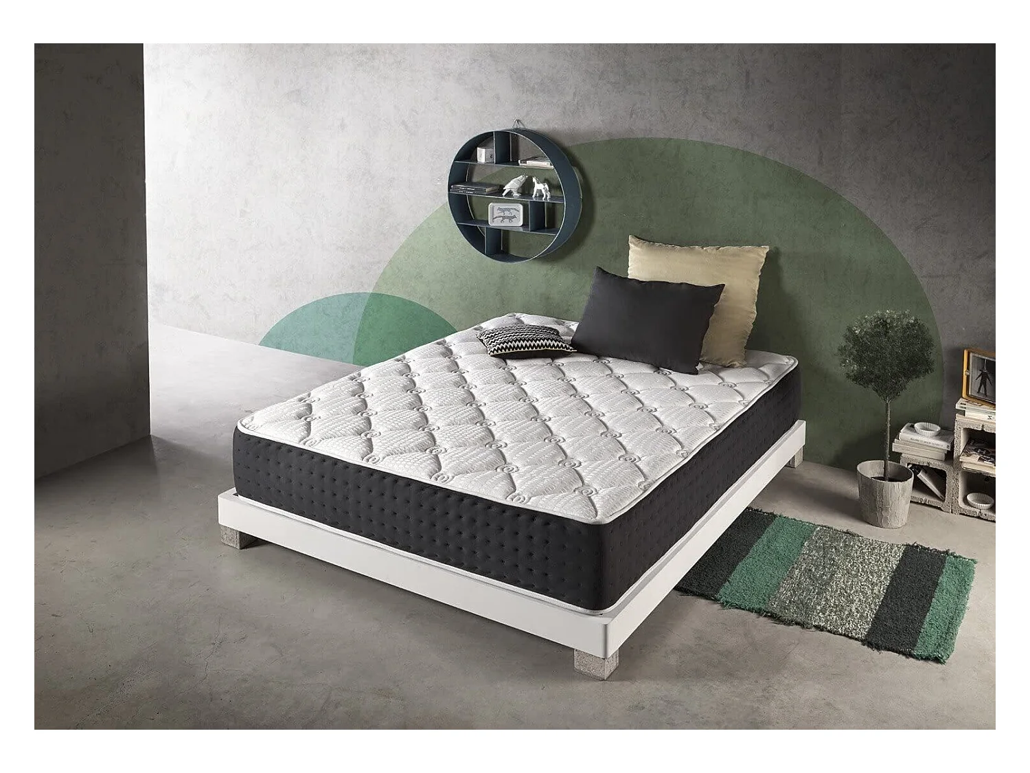 Matelas 140x190 mousse bio green | mousse á memoire de forme bio pur® | épaisseur 30 cm | hypoallergénique | anatomique | certifié oeko-tex®