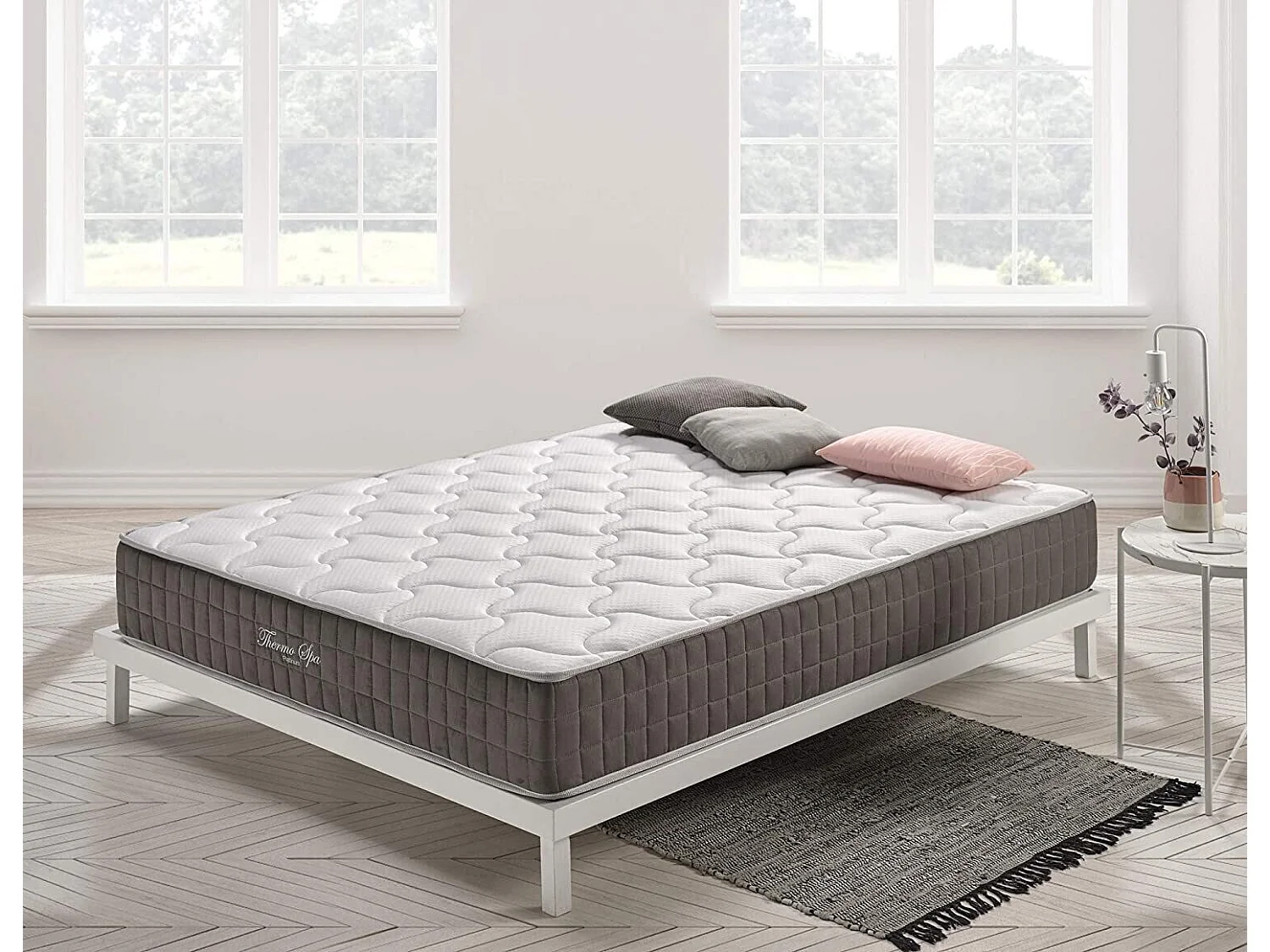 Matelas 90x200 visco thermo spa | ressorts ensachés | épaisseur 26 cm | systéme à ressorts 3.0 | multicouche - confort multizone