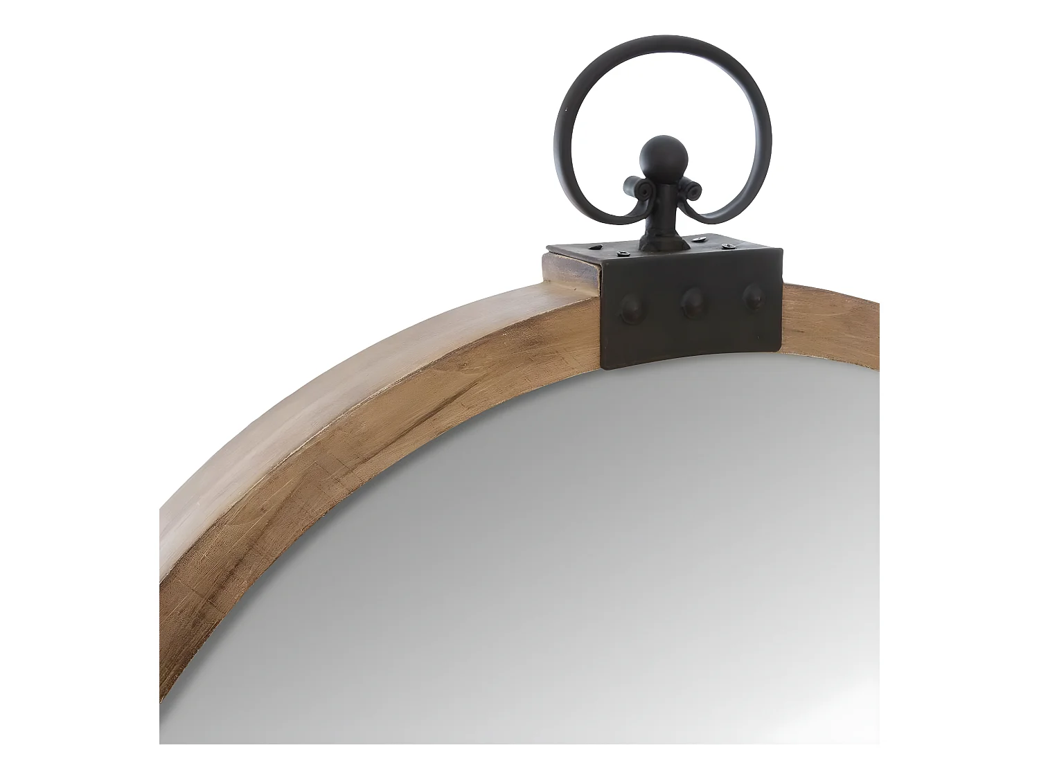 Miroir mural en bois et verre coloris marron - L.74 x l.7,5 x H.85,8 cm