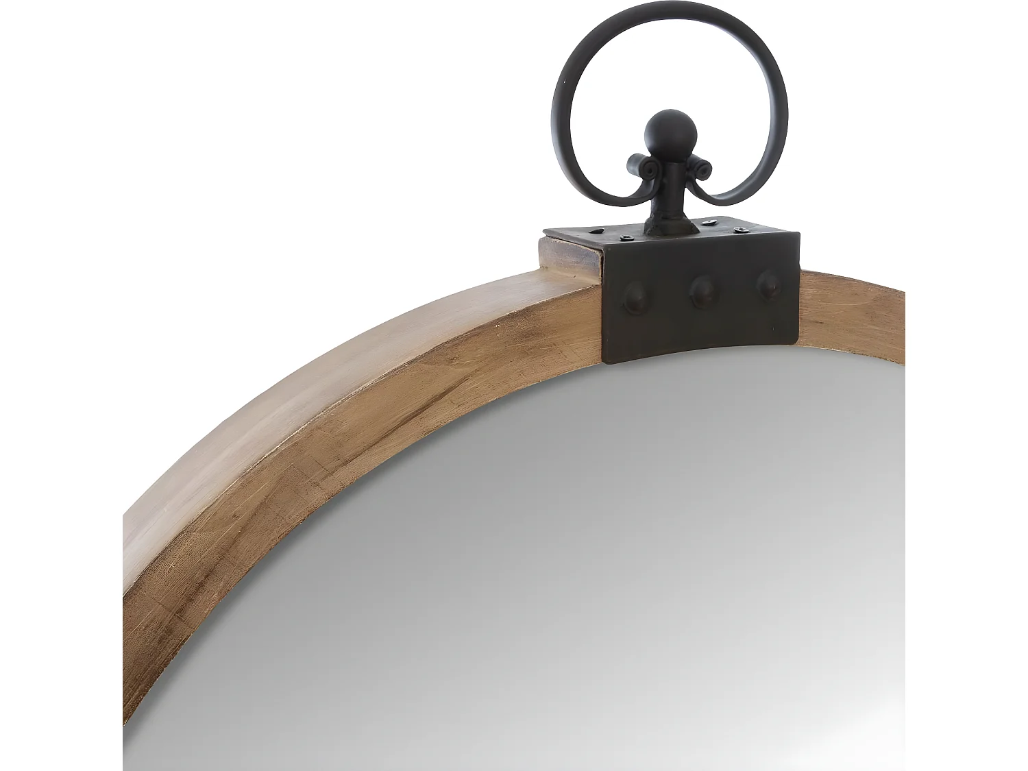 Miroir mural en bois et verre coloris marron - L.74 x l.7,5 x H.85,8 cm