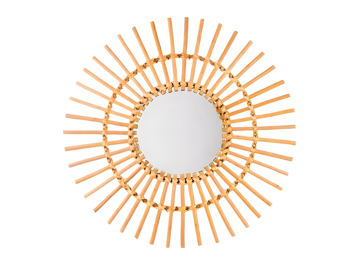 Miroir en rotin soleil - Dim : D 58 cm