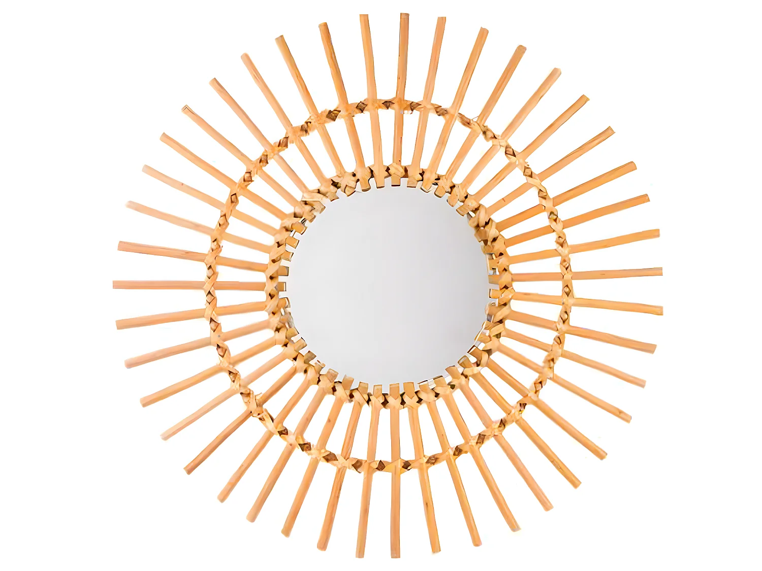 Miroir en rotin soleil - Dim : D 58 cm