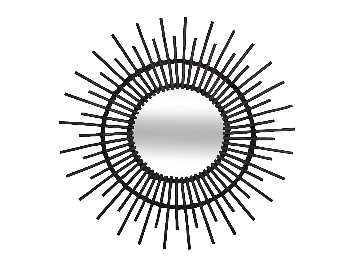 Miroir mural en saule coloris noir - Dim : L.76 x l.2,4 x H.76 cm