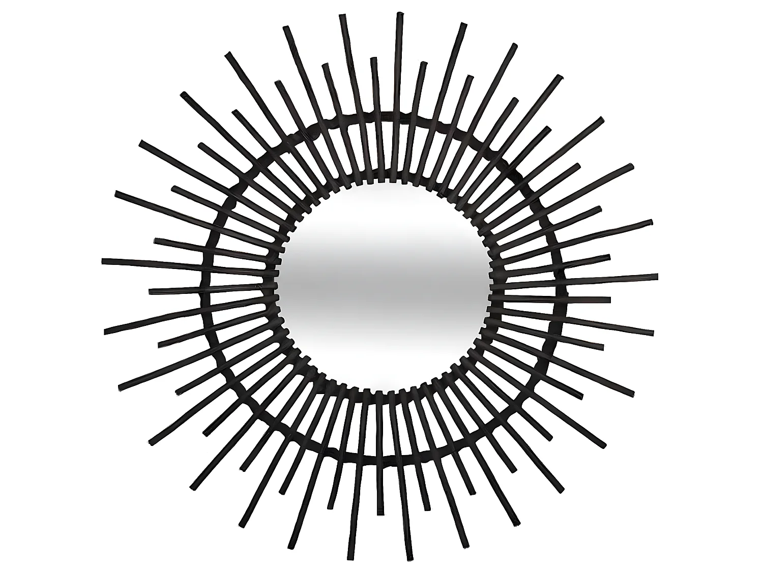 Miroir mural en saule coloris noir - Dim : L.76 x l.2,4 x H.76 cm