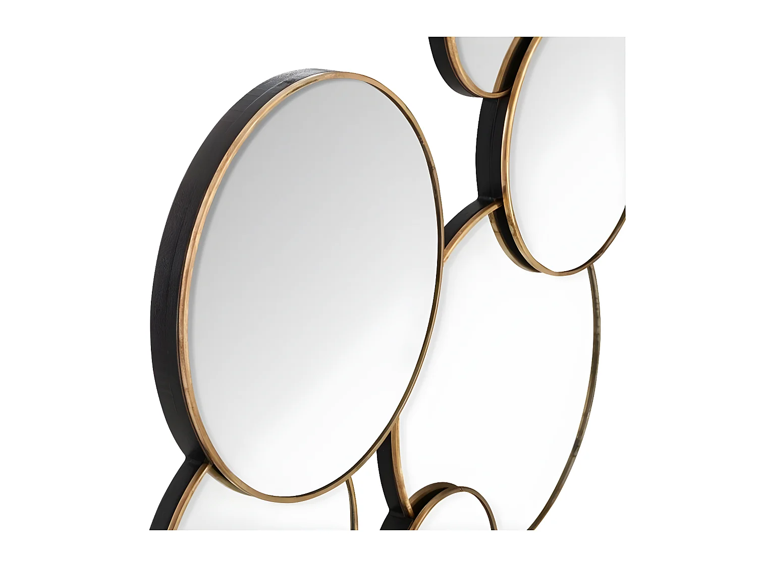 Miroir rond coloris Or en MDF / verre - L. 61 x l. 2 x H. 37 cm