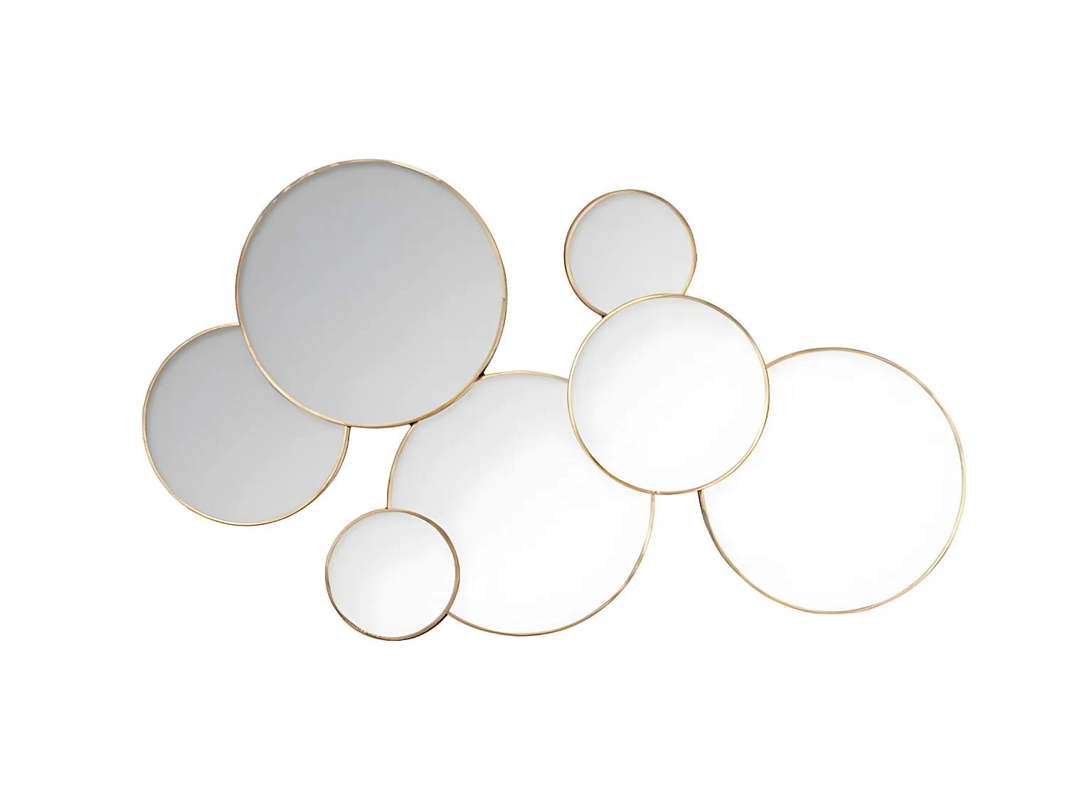 Miroir rond coloris Or en MDF / verre - L. 61 x l. 2 x H. 37 cm