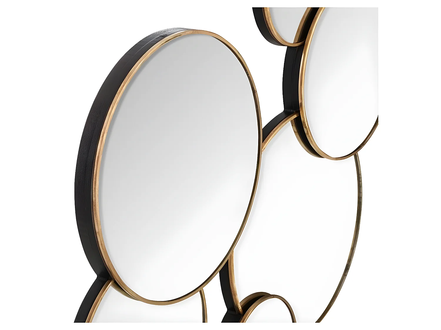 Miroir rond coloris Or en MDF / verre - L. 61 x l. 2 x H. 37 cm