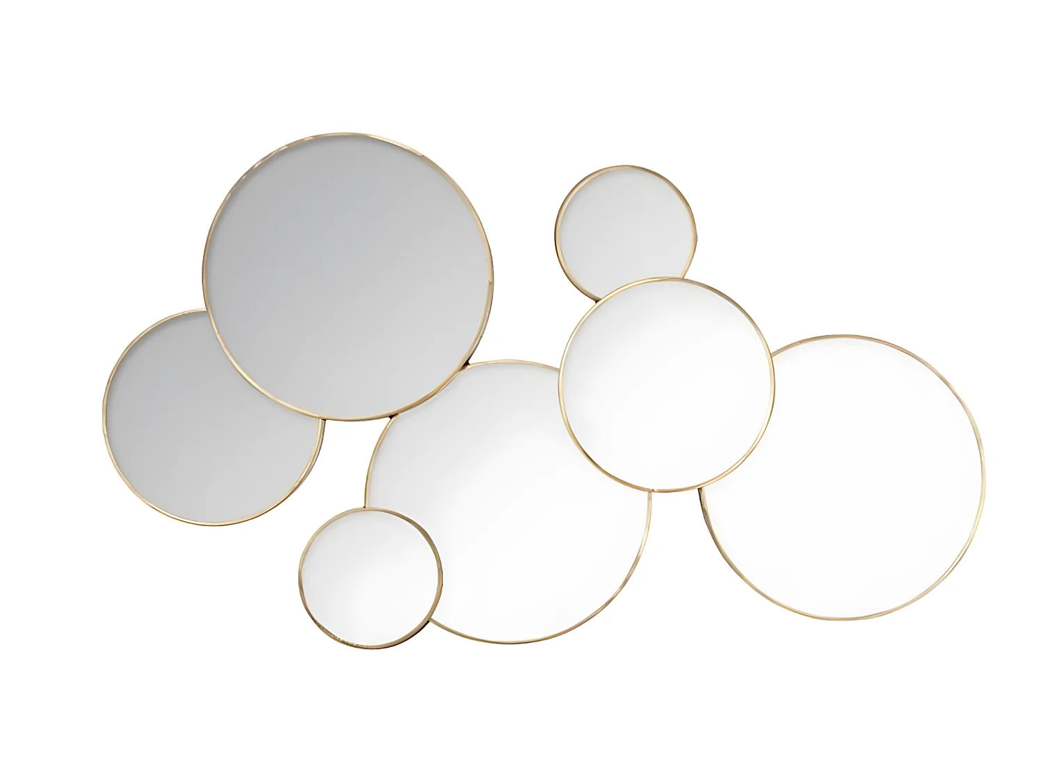 Miroir rond coloris Or en MDF / verre - L. 61 x l. 2 x H. 37 cm