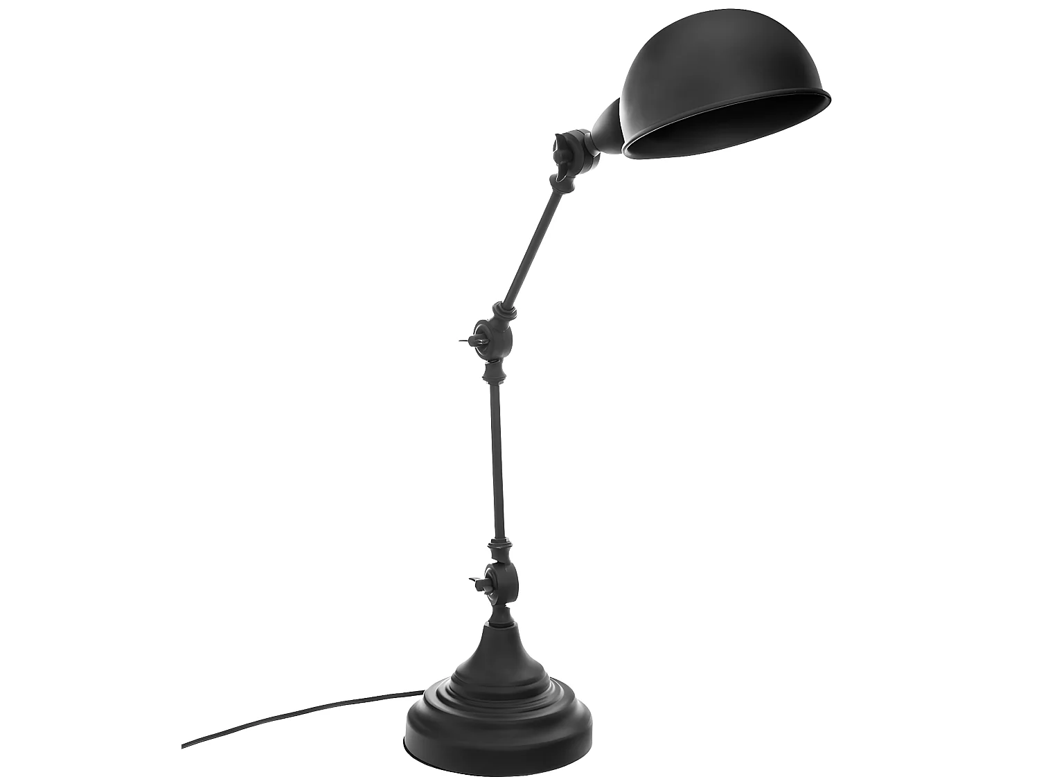 Lampe de bureau en métal couleur noire - L.32 x l.15 x H.55 cm