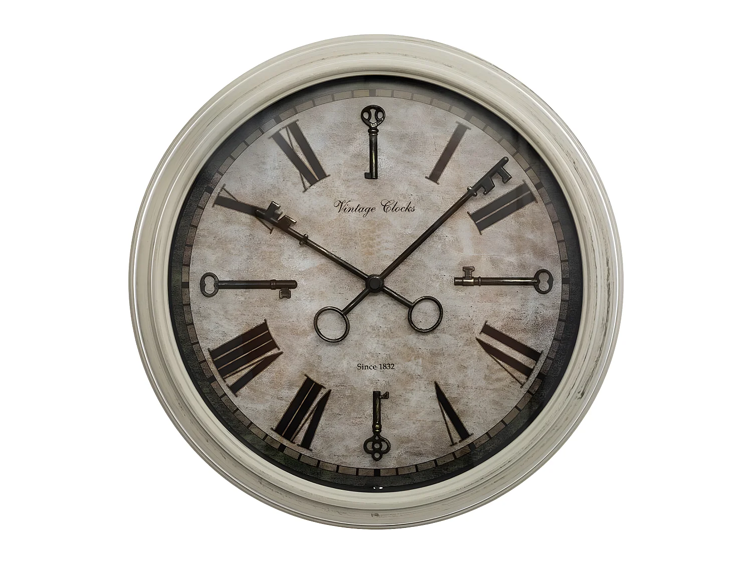 Pendule en polypropylène coloris blanc - D. 39,2 x Ep. 5,6 cm