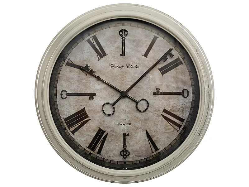 Pendule en polypropylène coloris blanc - D. 39,2 x Ep. 5,6 cm