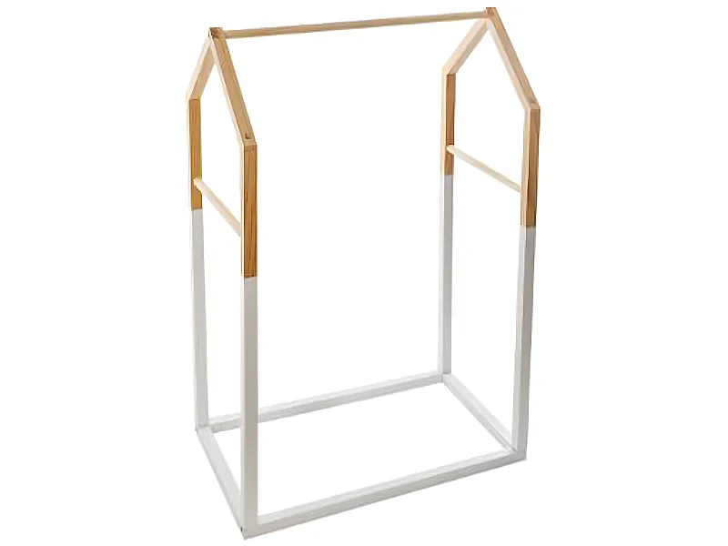 Penderie enfant en bois forme masion blanc - Dim : L.60 x l.37 x H.100 cm