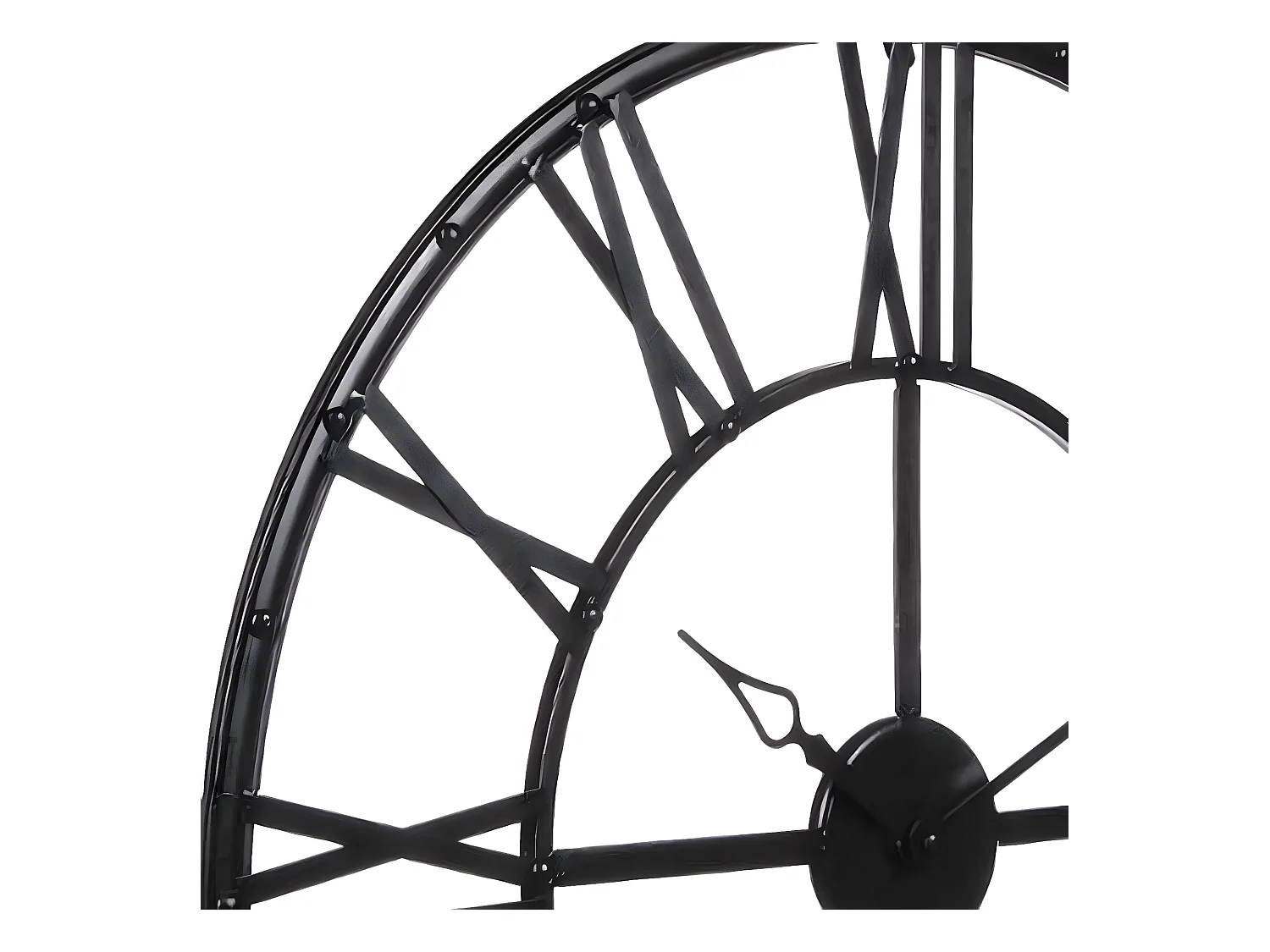 Pendule coloris Noir vintage en métal - D 70 x Ep 4 cm