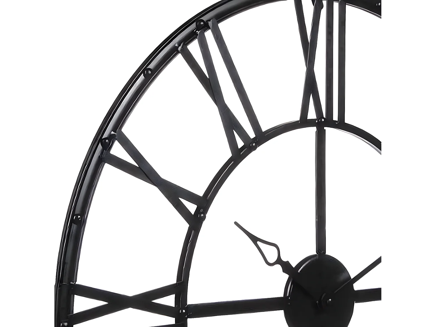 Pendule coloris Noir vintage en métal - D 70 x Ep 4 cm