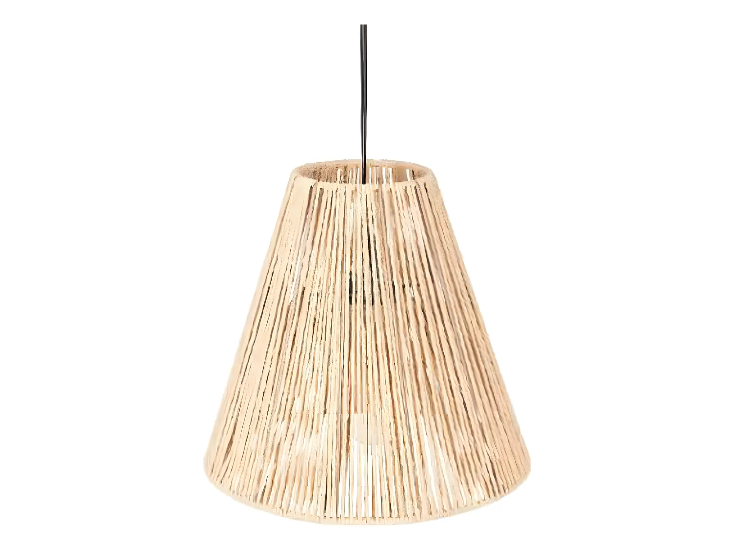 Suspension design en papier et fer coloris beige - Dim : D.30 x H.27 cm