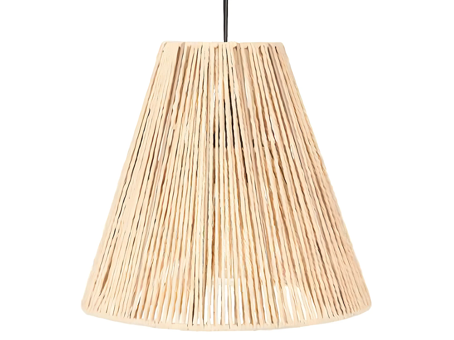 Suspension design en papier et fer coloris beige - Dim : D.30 x H.27 cm