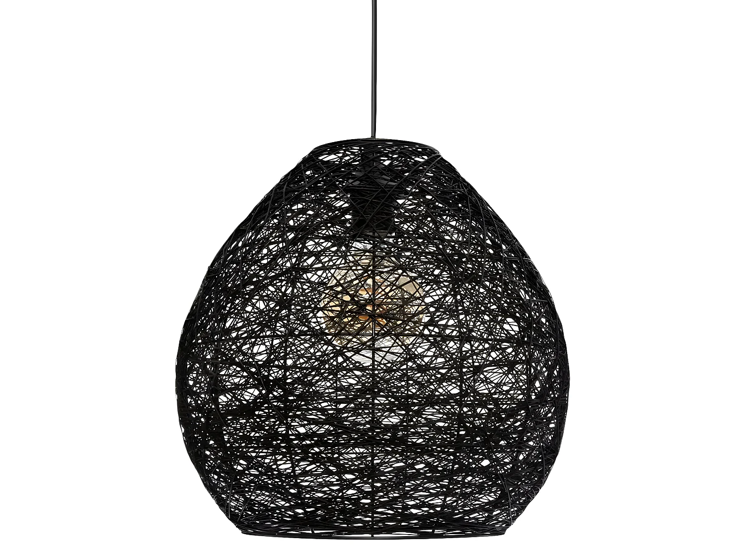 Suspension en papier coloris noir - D. 34 x H. 35 cm